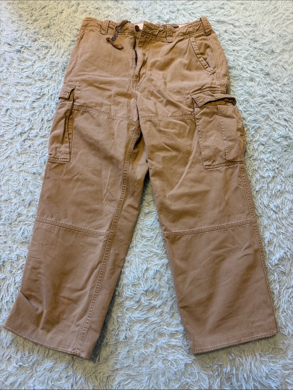 Abercrombie & Fitch Men's paratrooper Cargo Pants in Light Brown Mens 32 short